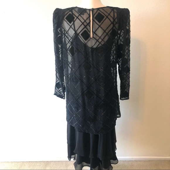 Vintage The Silk Farm by Icinoo Black Evening Dress - Picture 2 of 9